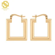 گوشواره چفتی آکوا مربع E118 36 گوشواره چفتی آکوا مربع