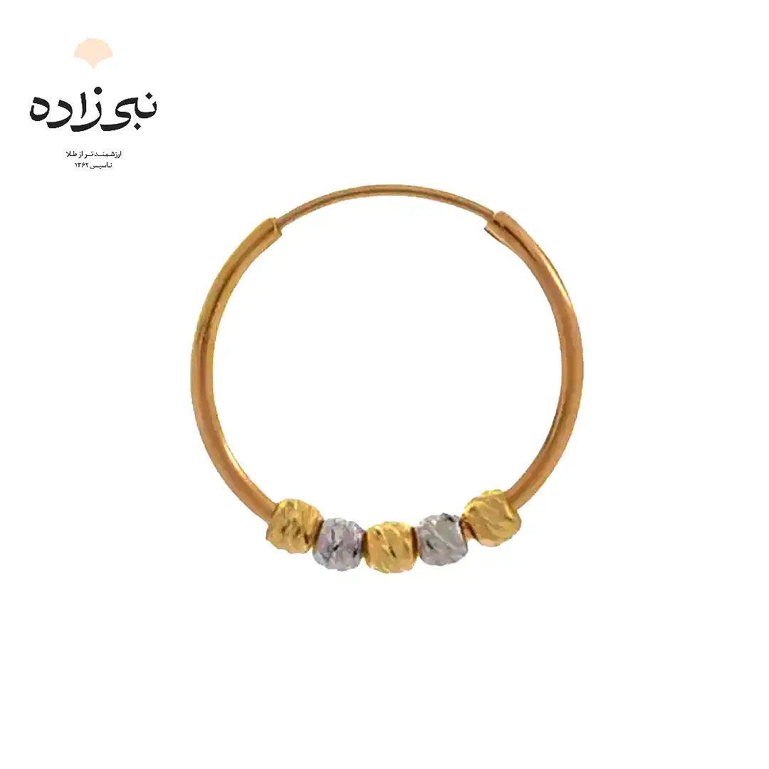 گوشواره حلقه ای البرنادو طلا E124 4 گوشواره حلقه ای البرنادو طلا E124