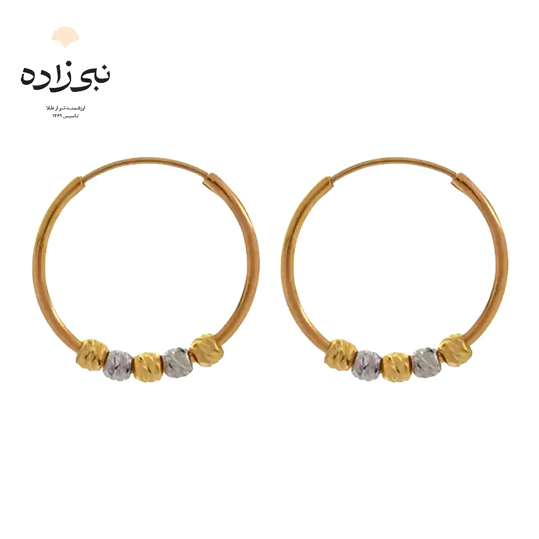 گوشواره حلقه ای البرنادو طلا E124 1 گوشواره حلقه ای البرنادو طلا