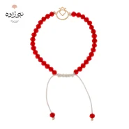دستبند سنگی دو انار طلا B265 37 دستبند سنگی دو انار طلا B265